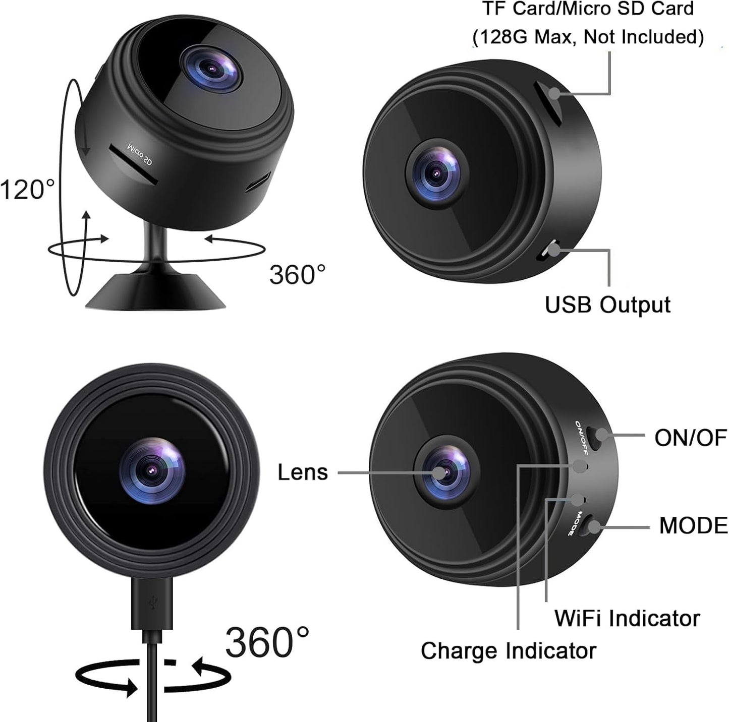 A9 Mini Magnetic Camera 1080P HD
